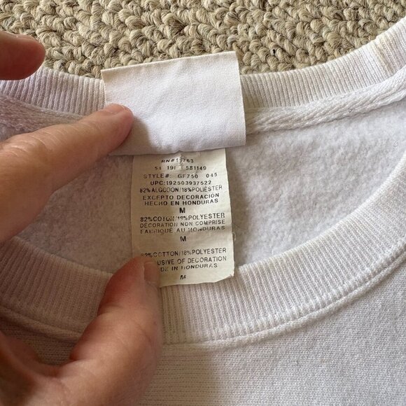 Vintage Champion Reverse Weave Sweatshirt | White | Rare Puffy Yellow Logo - Picture 5 of 11